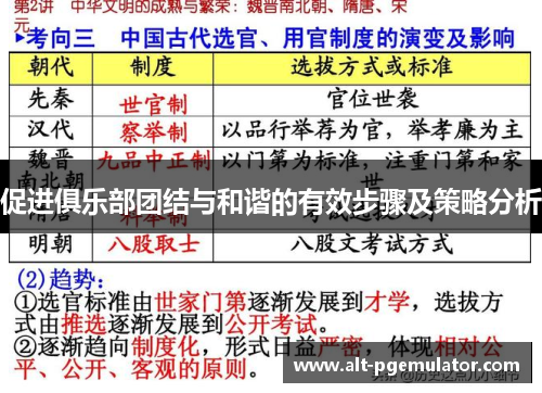 促进俱乐部团结与和谐的有效步骤及策略分析